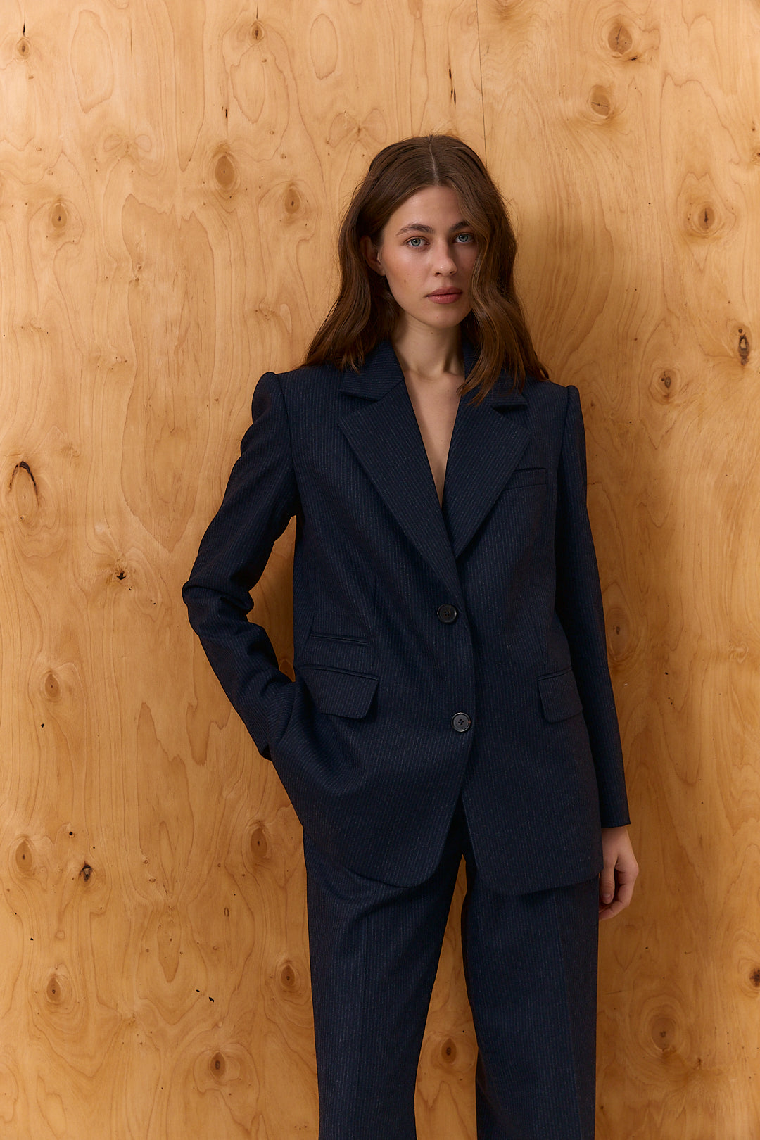 Stripe suit in Wool and Cashmere