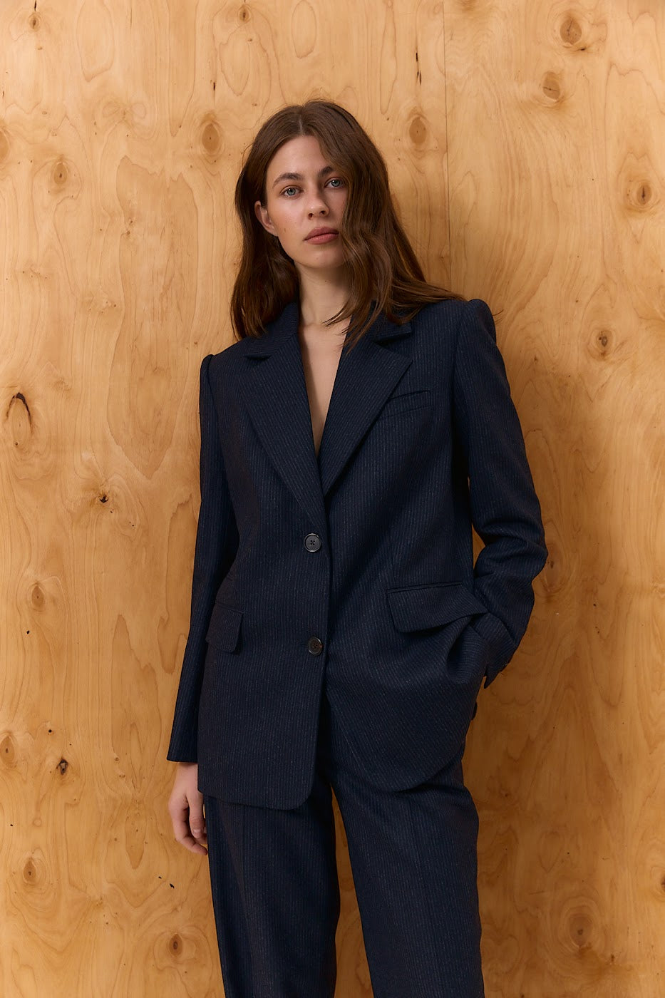 Stripe suit in Wool and Cashmere