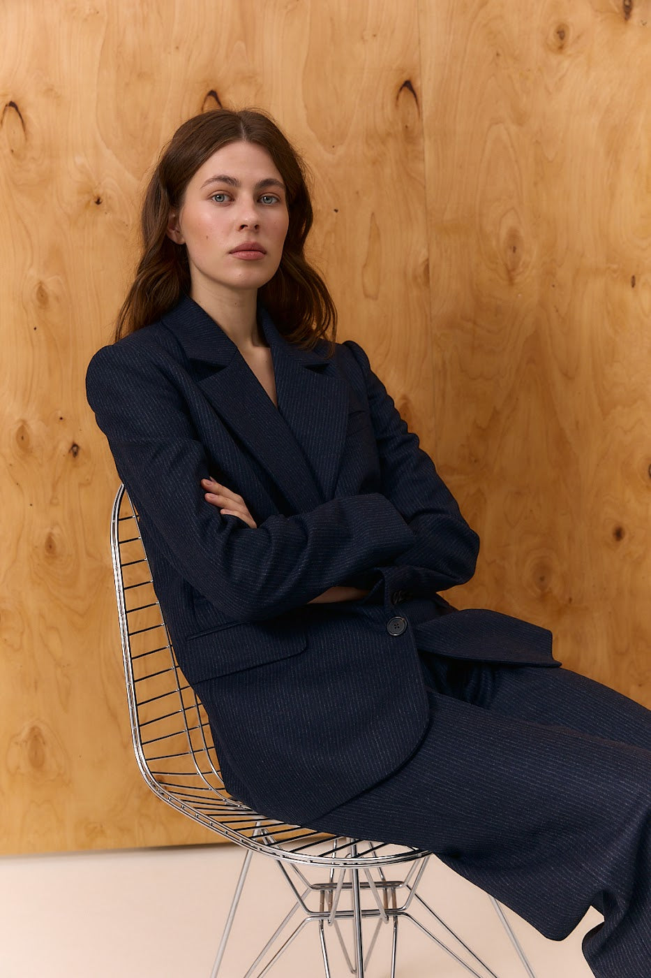 Stripe suit in Wool and Cashmere