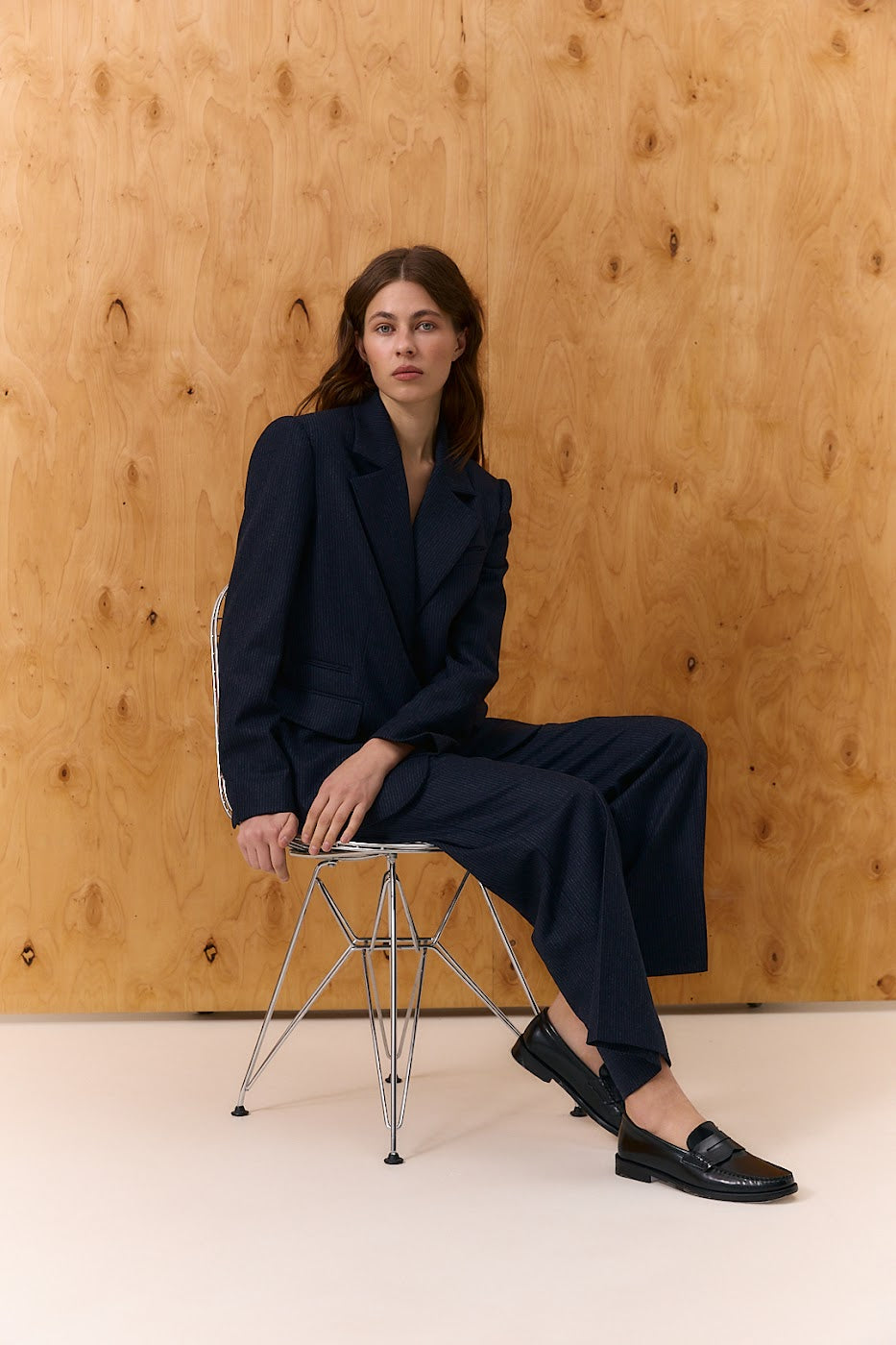 Stripe suit in Wool and Cashmere