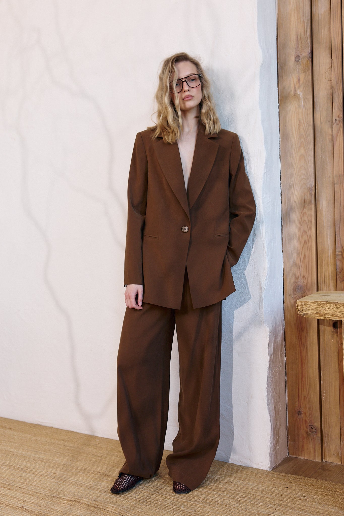 Chocolate Suit in Viscose