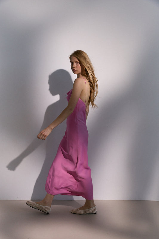 Pink Slip Dress in Viscose