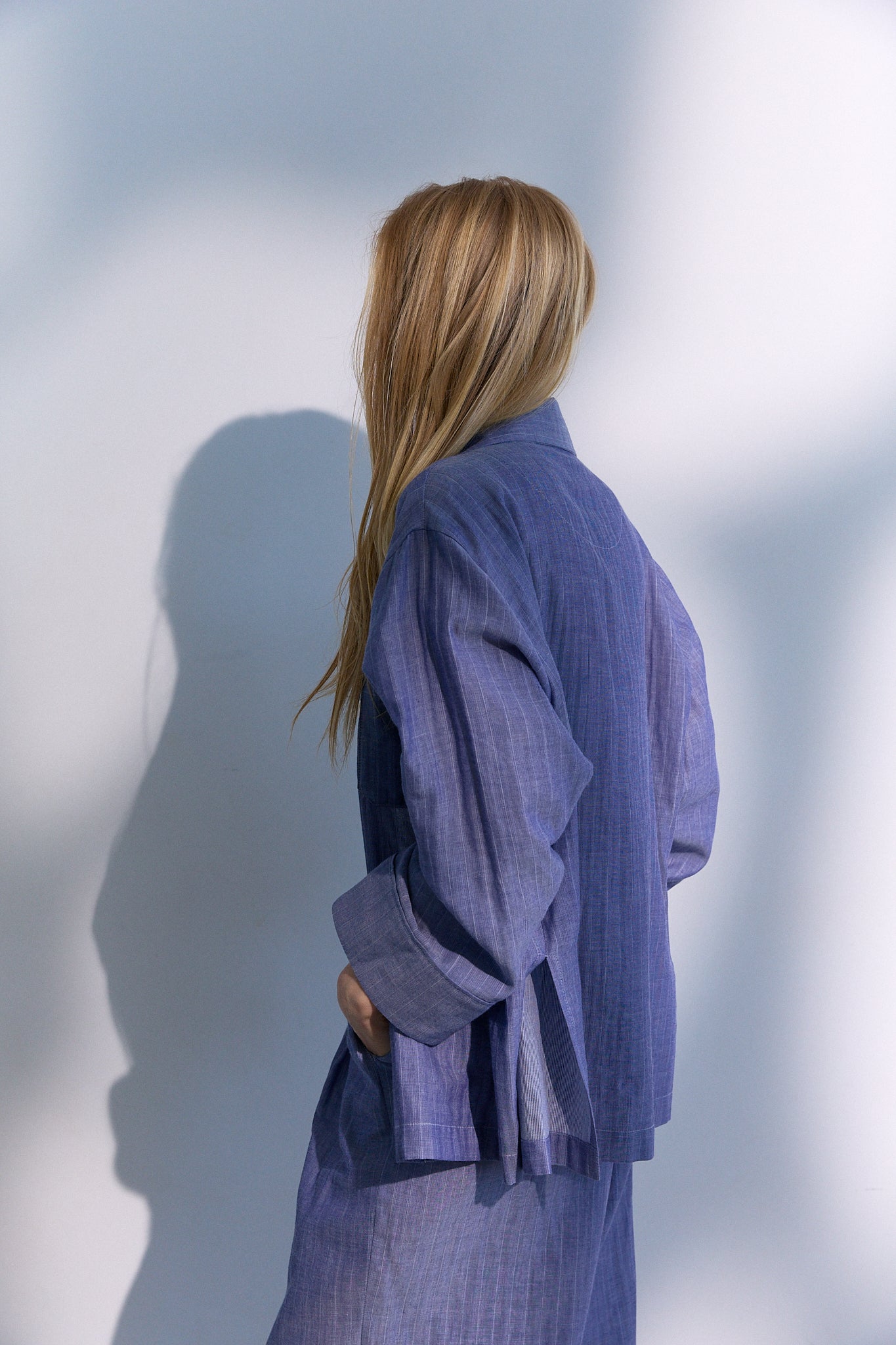 A relaxed denim-blue co-ord