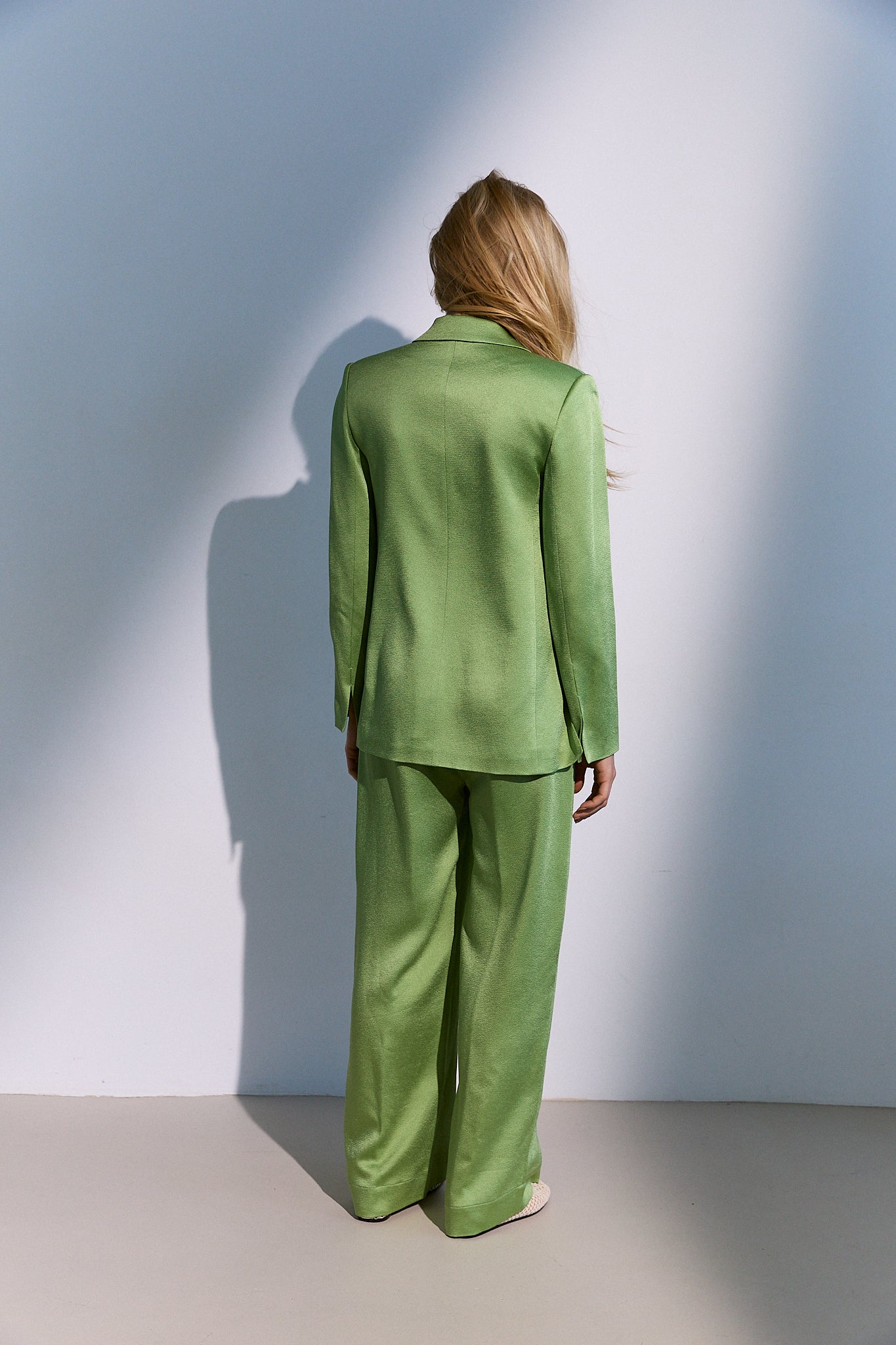 Pistachio Green Suit in Viscose