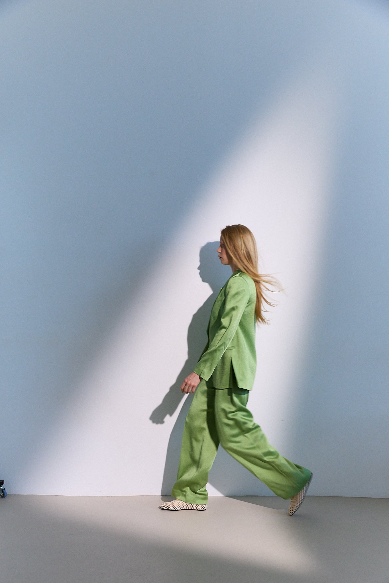 Pistachio Green Suit in Viscose