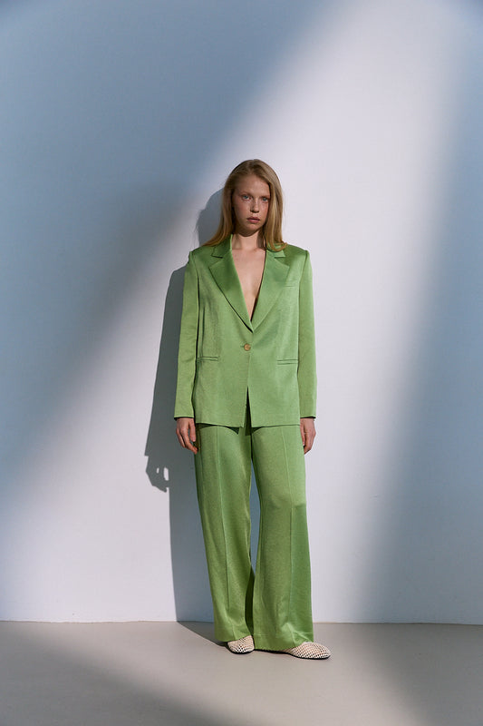 Pistachio Green Suit in Viscose