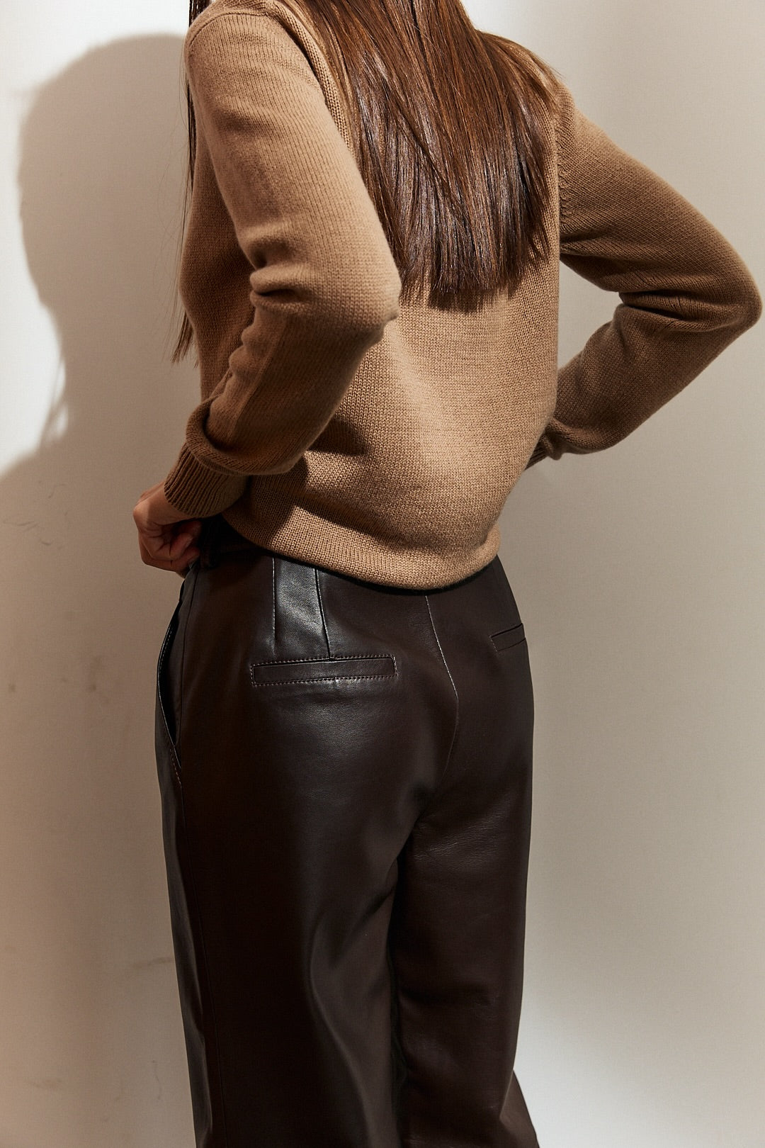 Brown pants in Leather