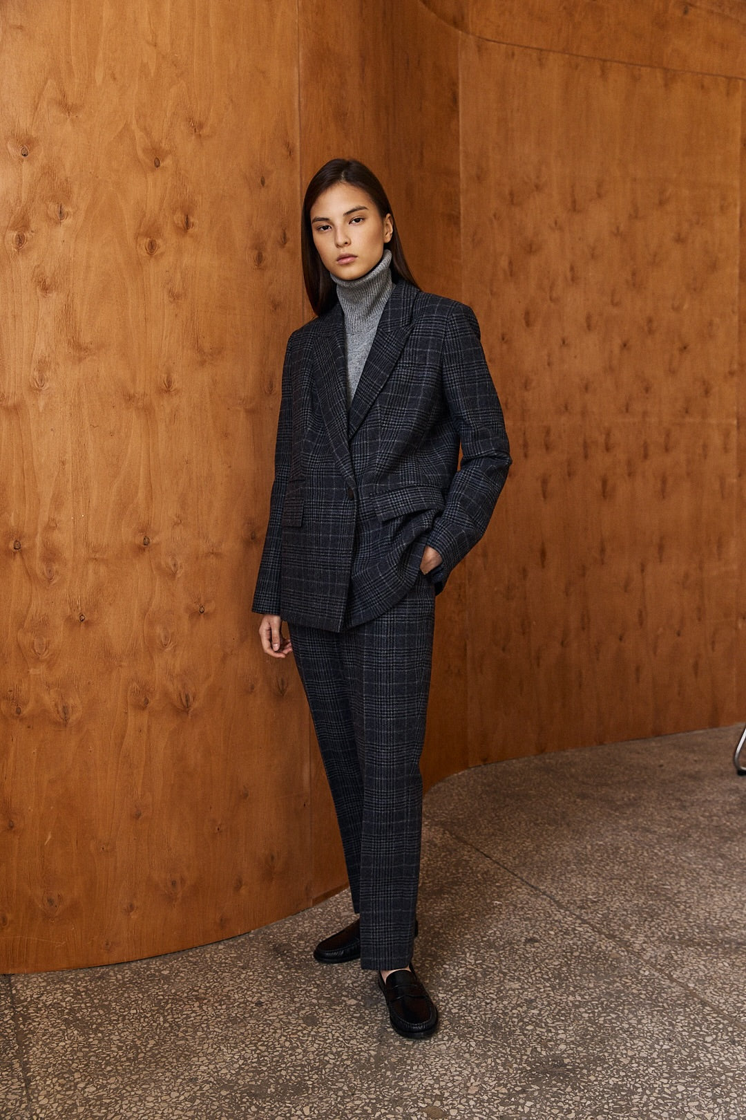 Grey checked suit in Wool