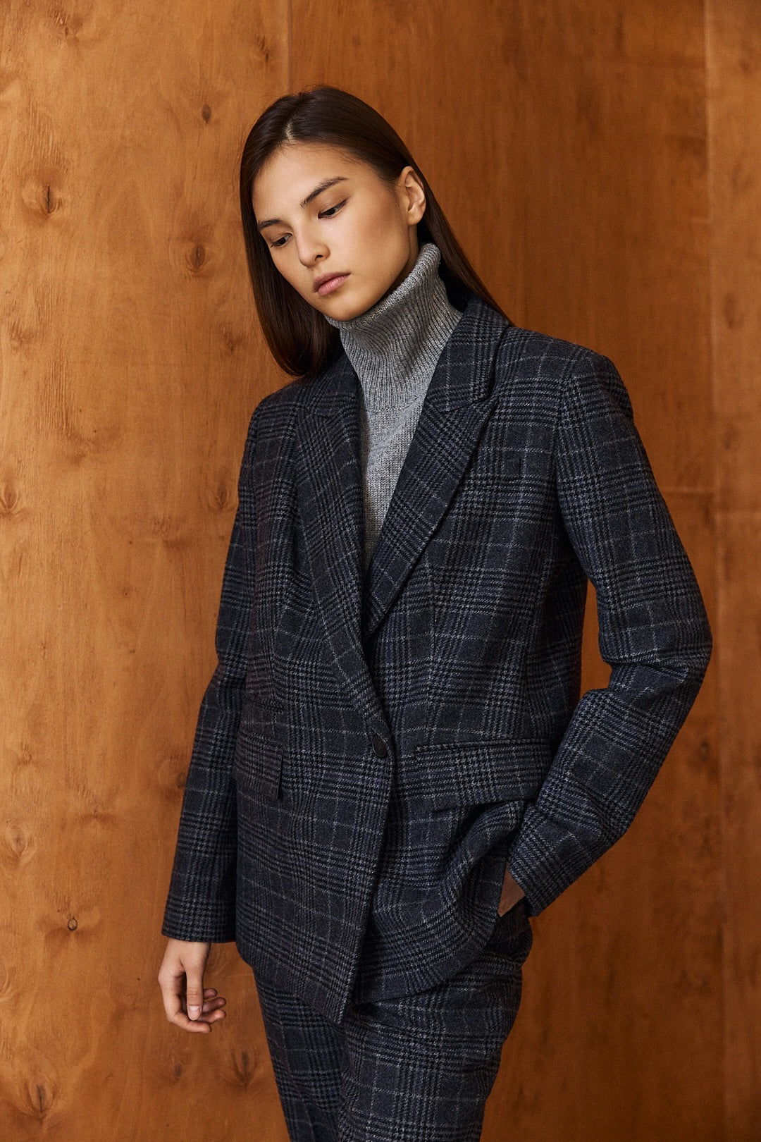 Grey checked suit in Wool