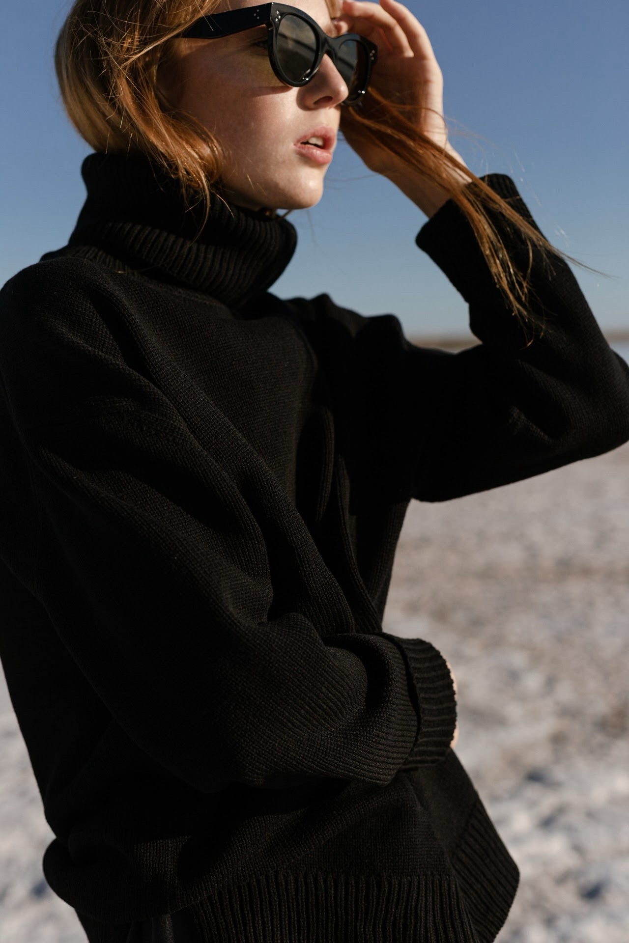 Oversized sweater in Wool and Cashmere